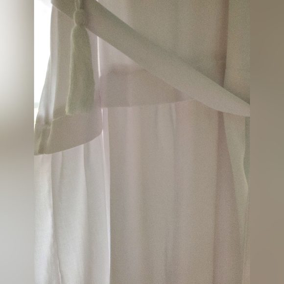 Elie Tahari Tassle Ruffle Ballon Sleeve Dress in Sky White - Picture 4 of 7